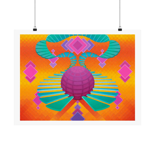 Satin Poster — Untitled 001 - Retro Geometric