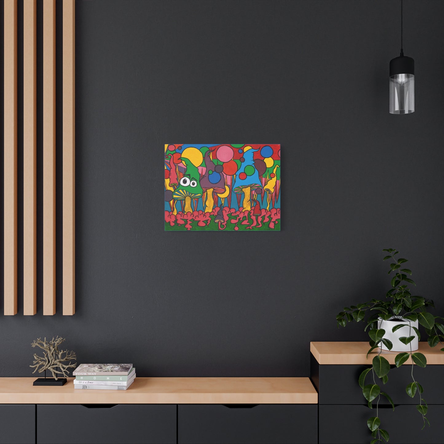 Stretched Canvas - Retro Pop Art Mushroom