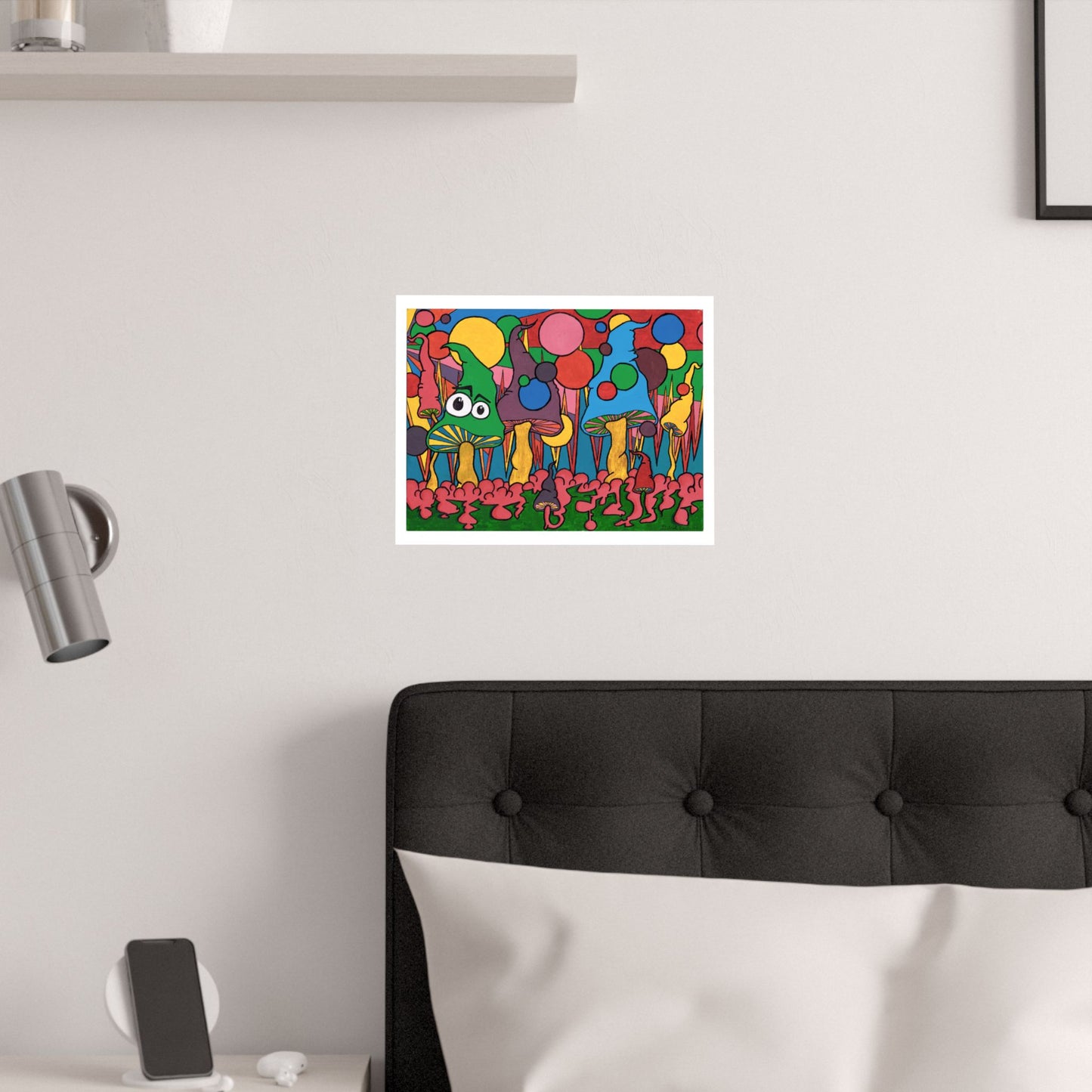 Satin Poster — Retro Pop Art Mushroom