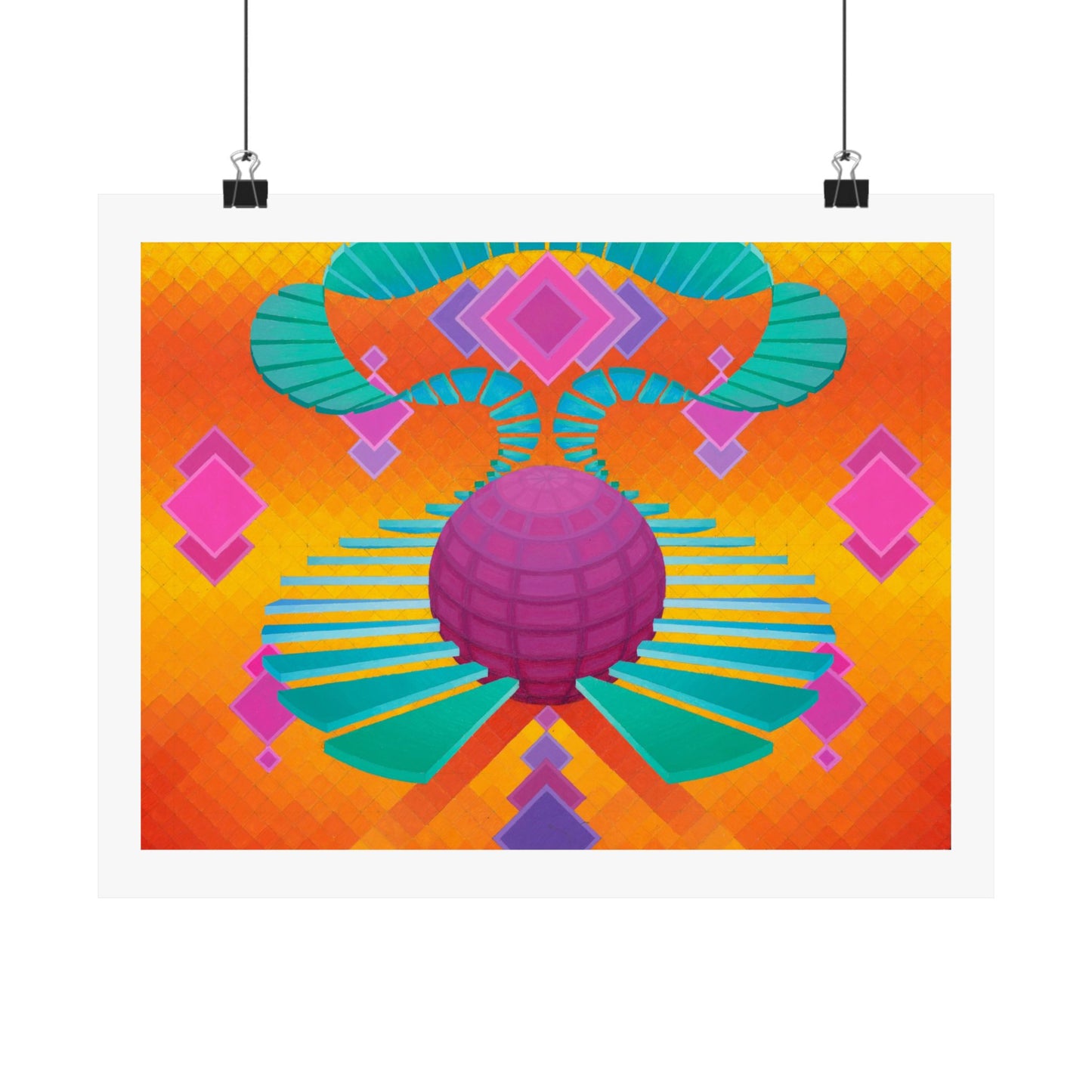 Satin Poster — Untitled 001 - Retro Geometric