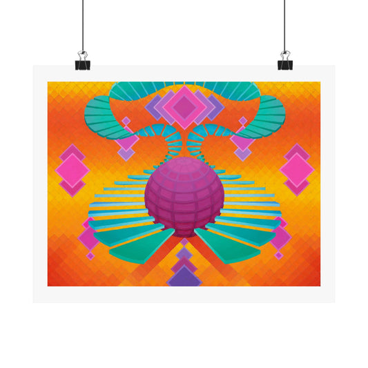 Satin Poster — Untitled 001 - Retro Geometric