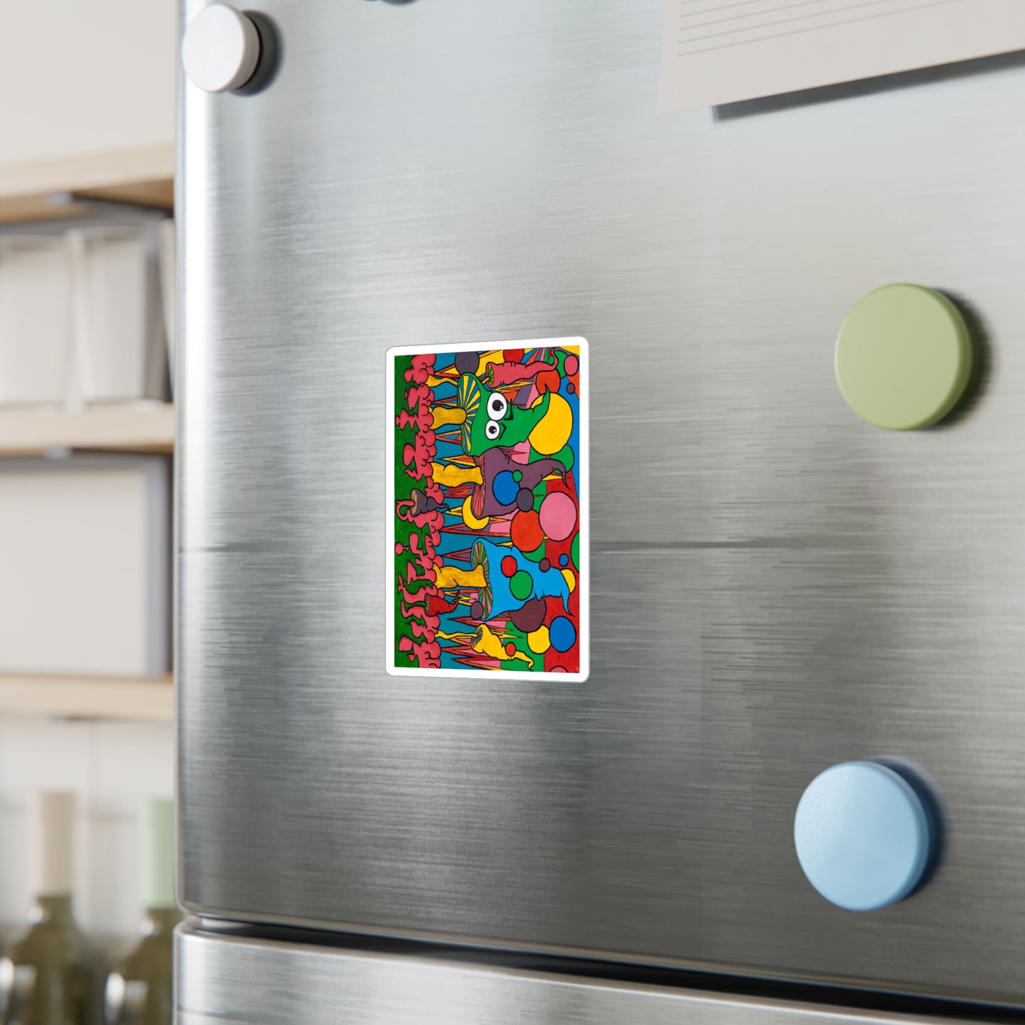 Kiss-Cut Sticker - Retro Pop Art Mushroom