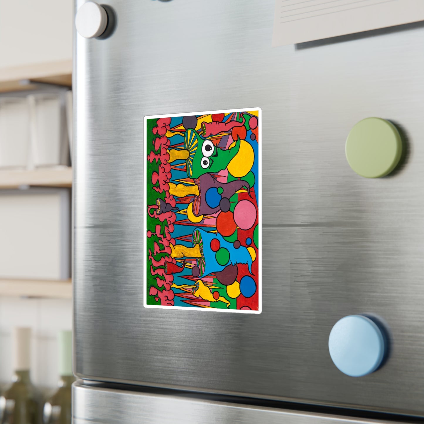 Kiss-Cut Sticker - Retro Pop Art Mushroom
