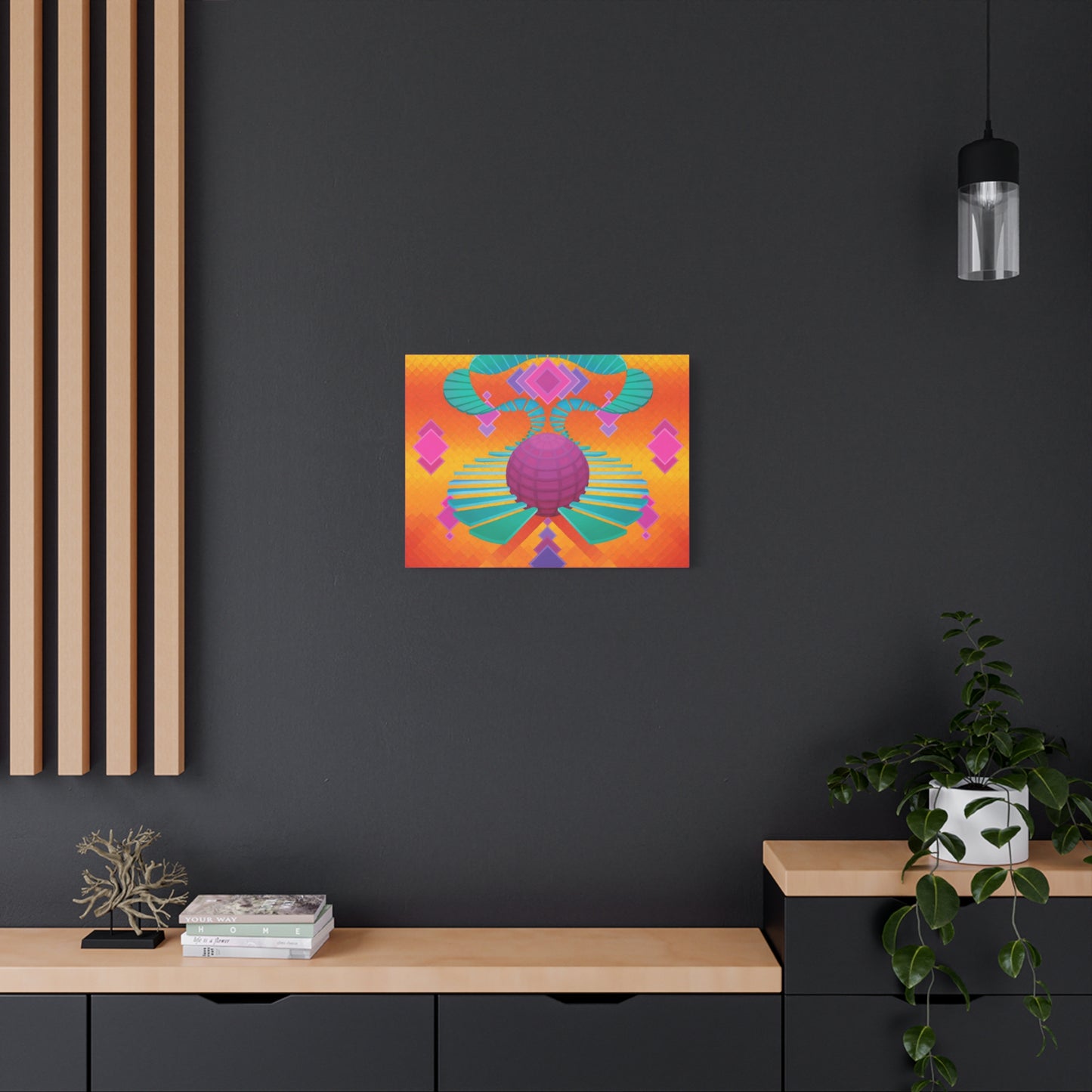 Stretched Canvas - "Untitled 001" - Retro Geometric