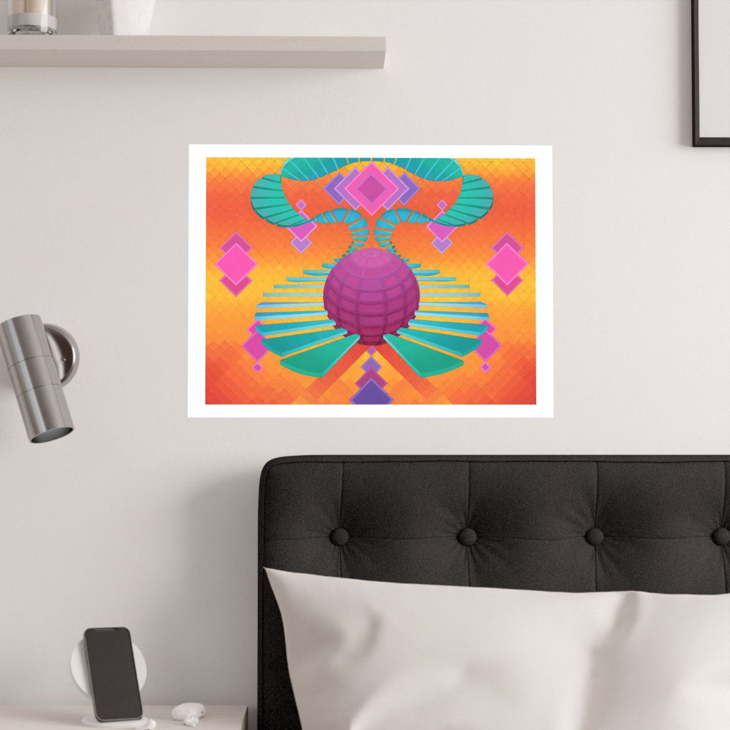Satin Poster — Untitled 001 - Retro Geometric