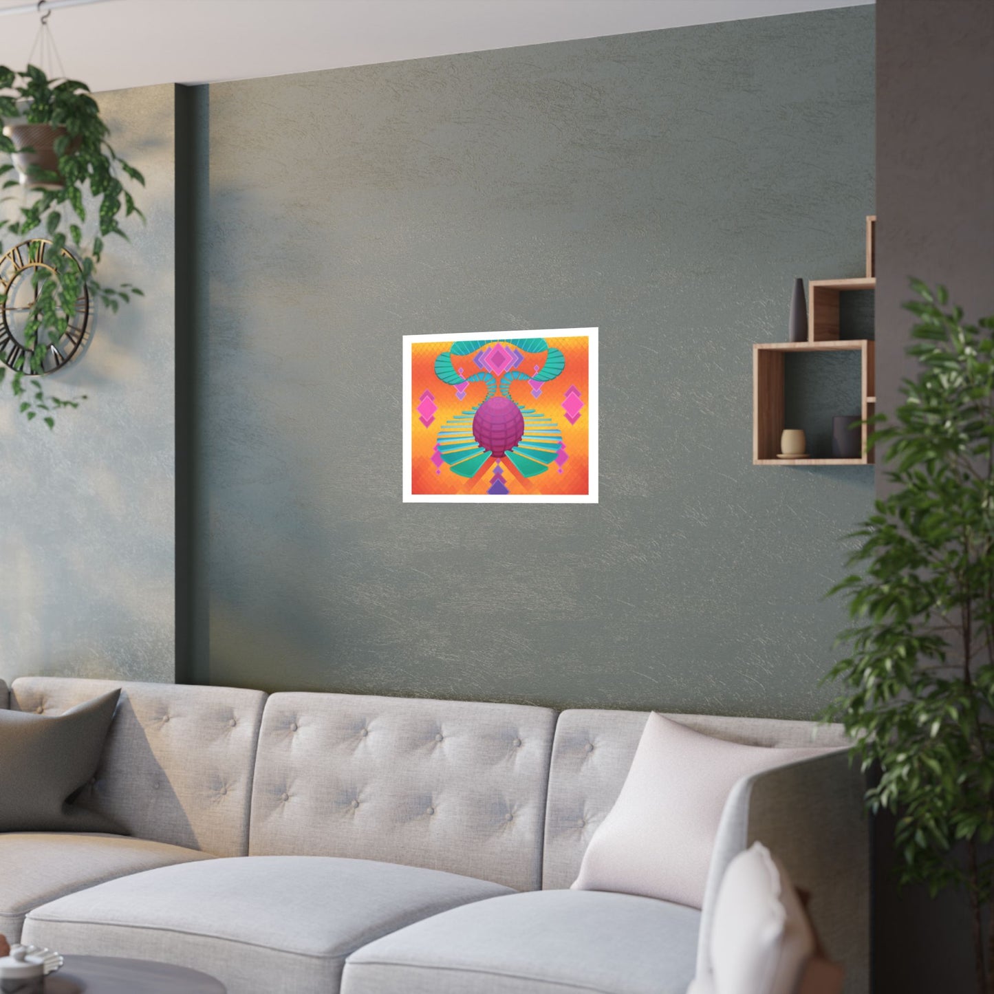 Satin Poster — Untitled 001 - Retro Geometric