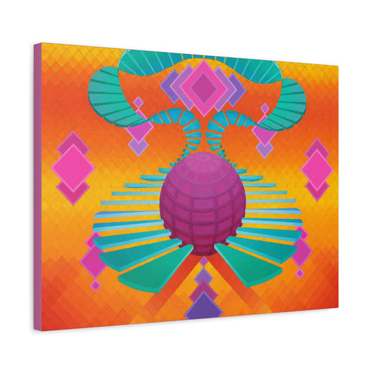 Stretched Canvas - "Untitled 001" - Retro Geometric