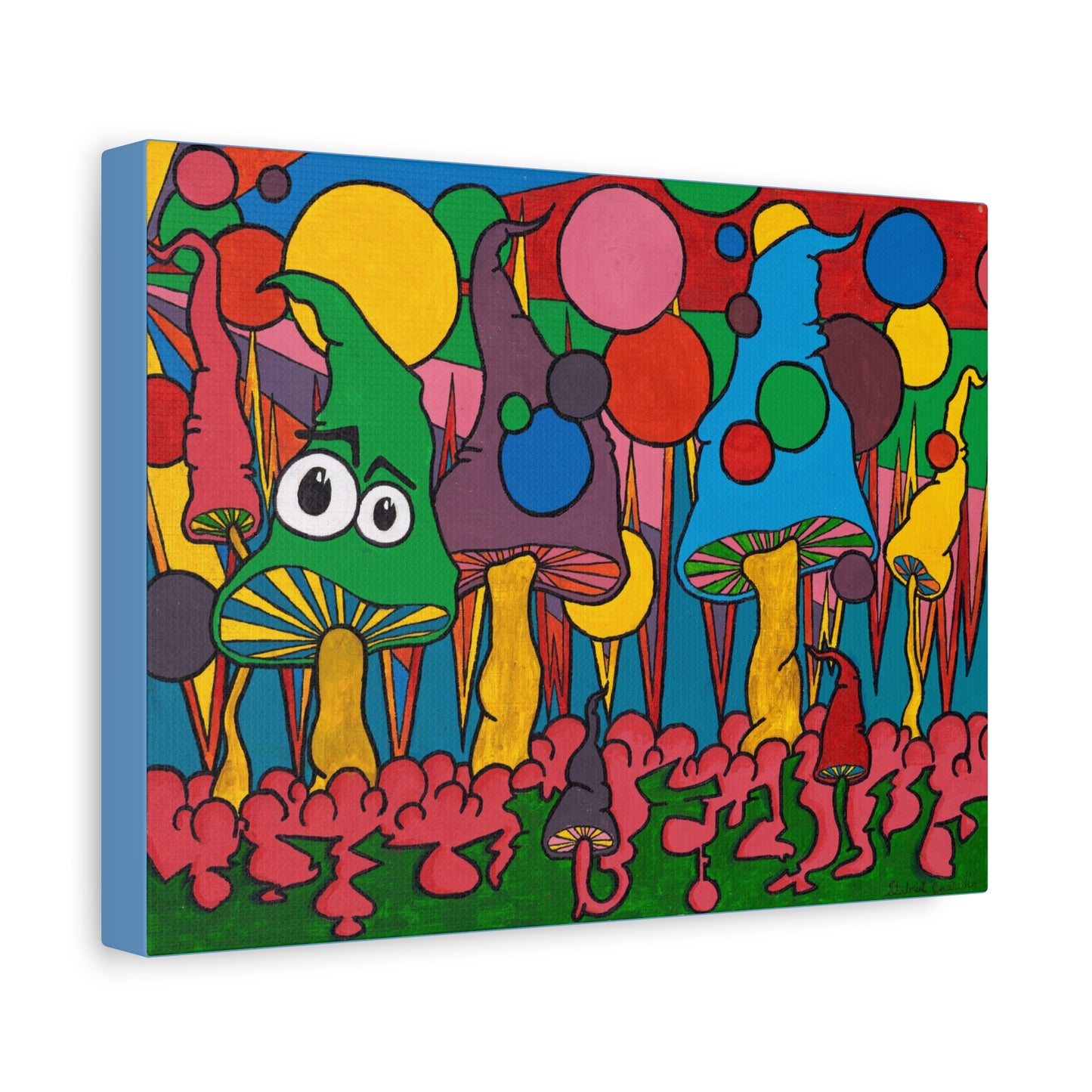 Stretched Canvas - Retro Pop Art Mushroom
