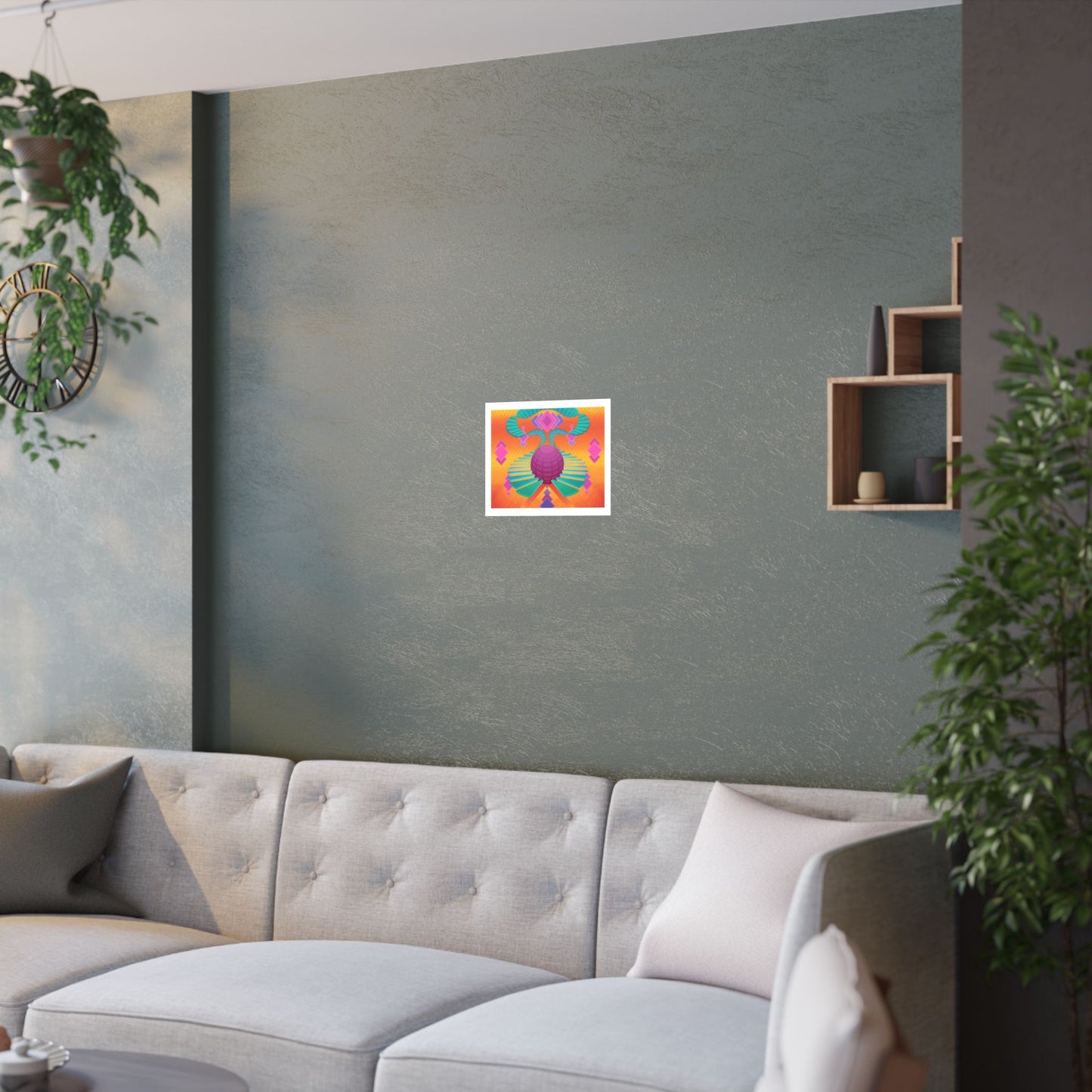 Satin Poster — Untitled 001 - Retro Geometric