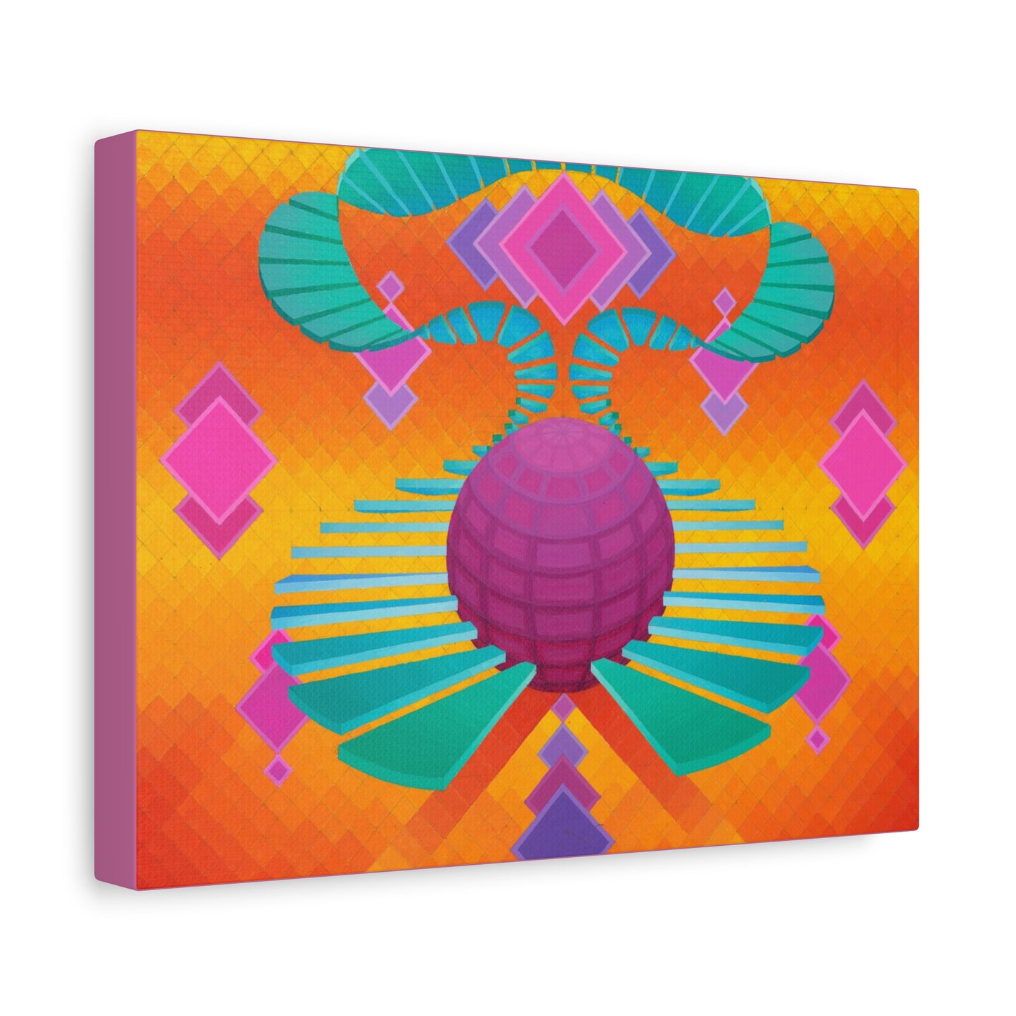 Stretched Canvas - "Untitled 001" - Retro Geometric