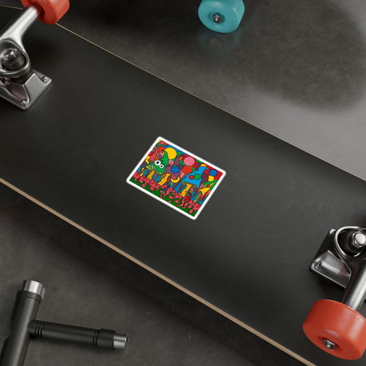 Kiss-Cut Sticker - Retro Pop Art Mushroom