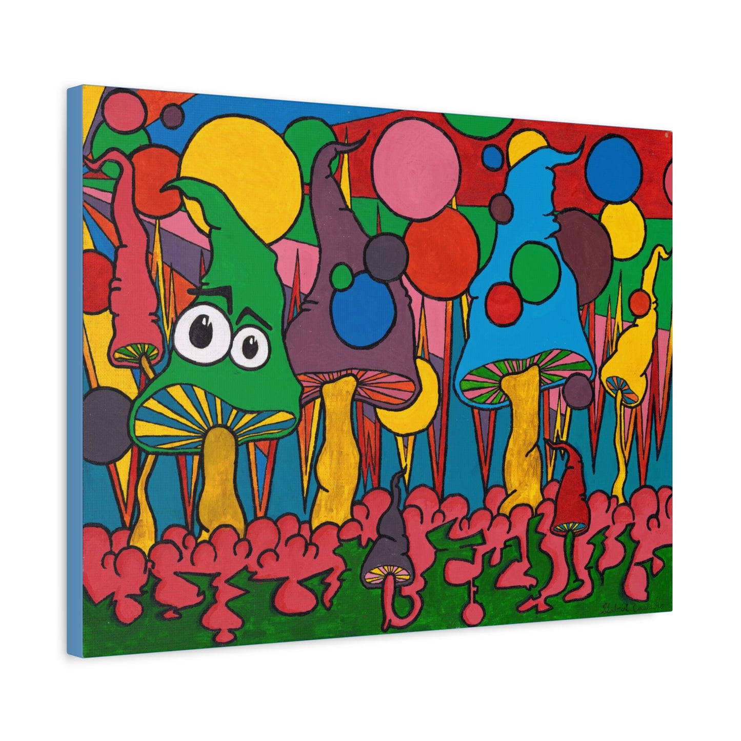 Stretched Canvas - Retro Pop Art Mushroom