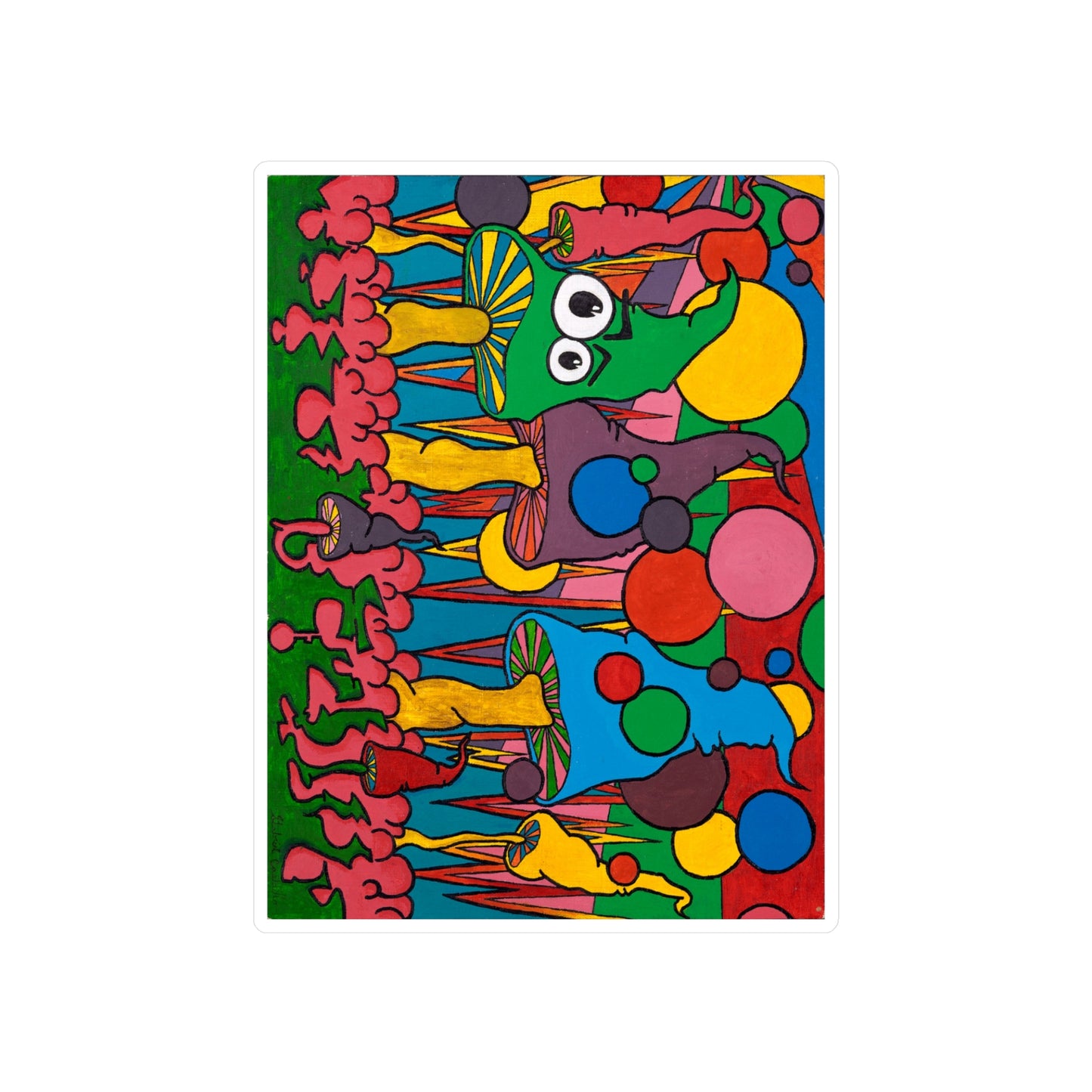 Kiss-Cut Sticker - Retro Pop Art Mushroom
