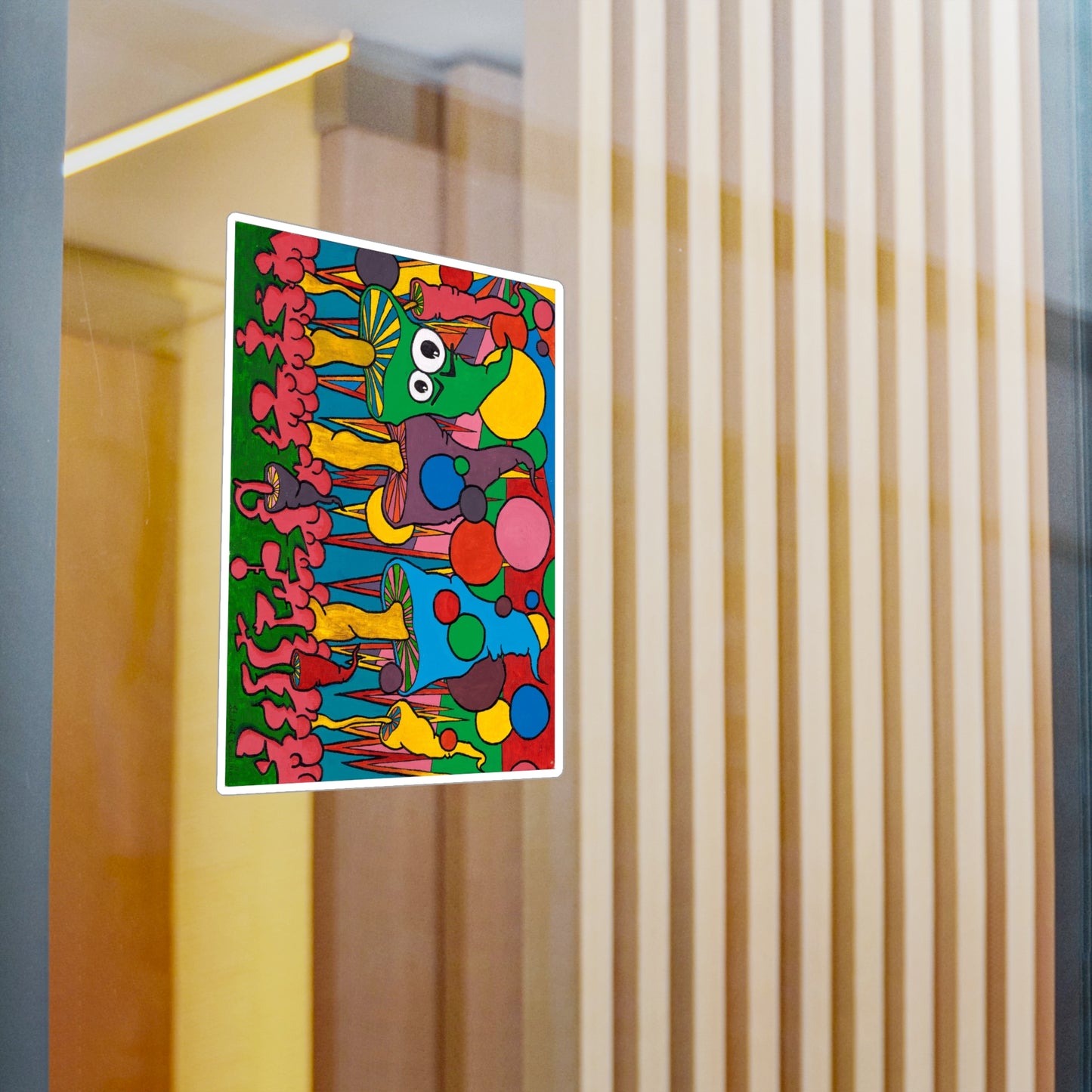 Kiss-Cut Sticker - Retro Pop Art Mushroom